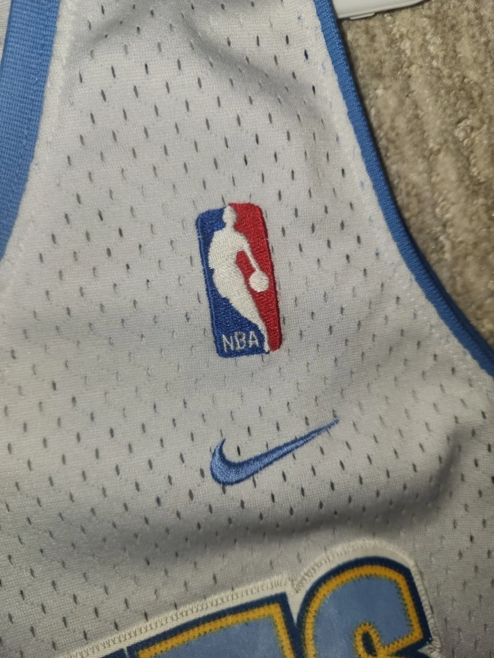 Carmelo Anthony NBA Denver Nuggets Vintage White Nike Men's Size Large Good Cond